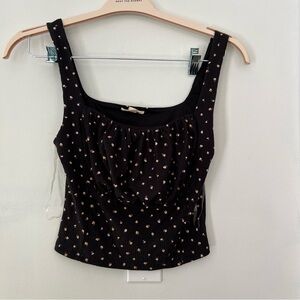 Floral cottagecore tank top in black
